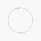 Pulsera de oro blanco 18K diamante natural 0.04 ct. 17-19 cm