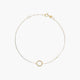 Pulsera de oro 18K diamante natural 0.09 ct. círculo 17-19 cm