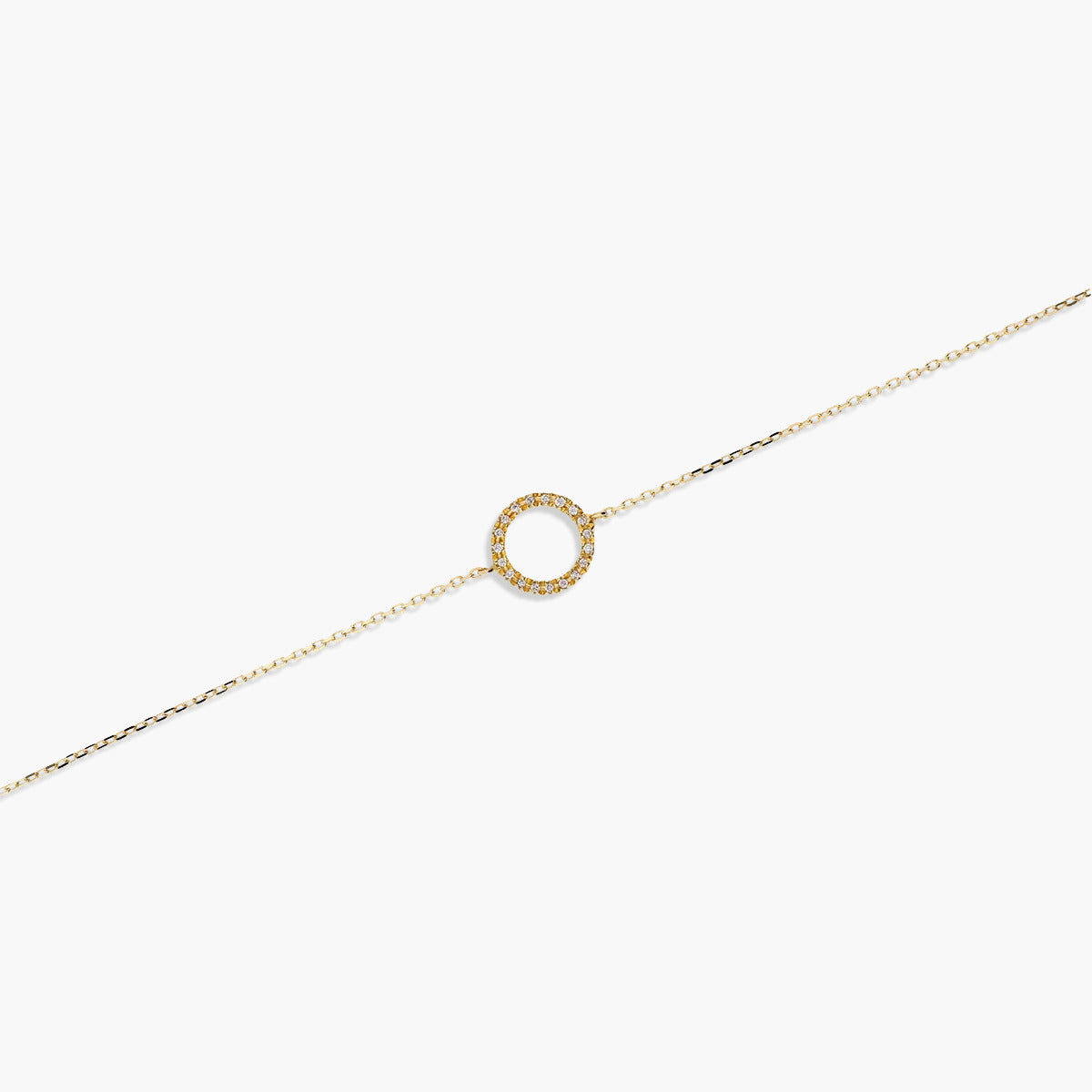 Pulsera de oro 18K diamante natural 0.09 ct. círculo 17-19 cm