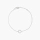 Pulsera de oro blanco 18K diamante natural 0.09 ct. círculo 17-19 cm