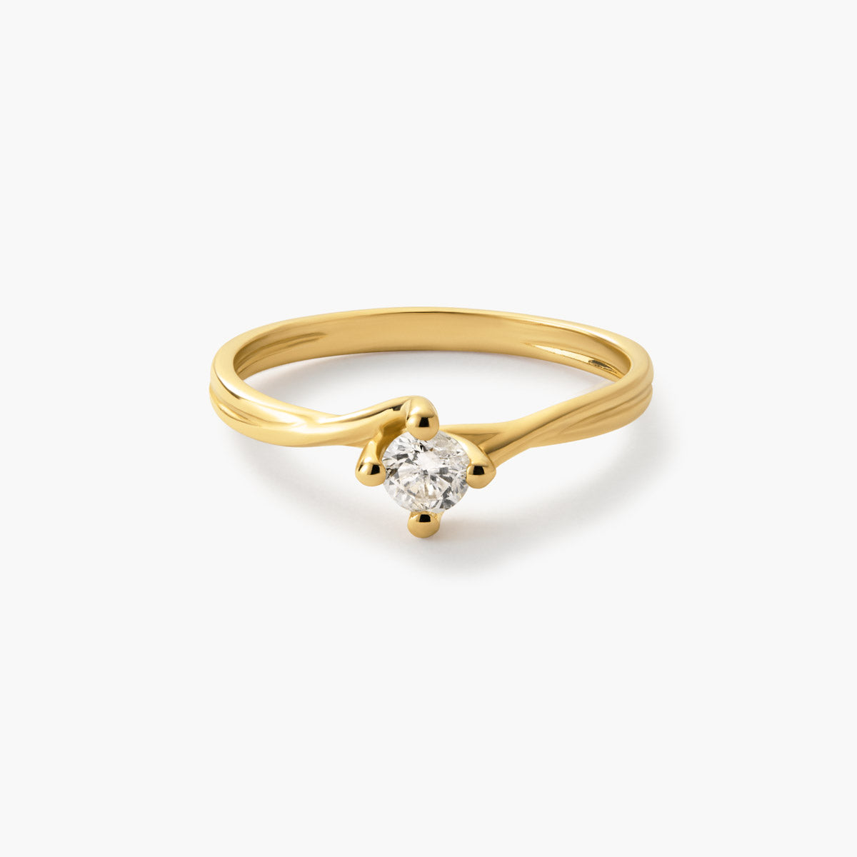 Anillo de oro 18K diamante natural 0.2 ct. SWIRL