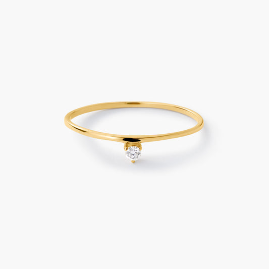 Anillo de oro 18K diamante natural 0.04 ct. 
