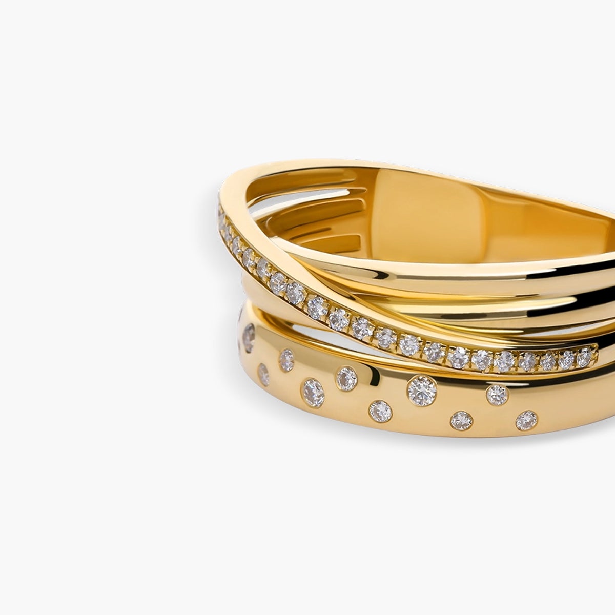 Anillo de oro 18K diamante natural 0.18 ct. 