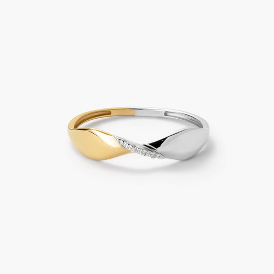 Anillo de oro 18K diamante natural 0.016 ct. 