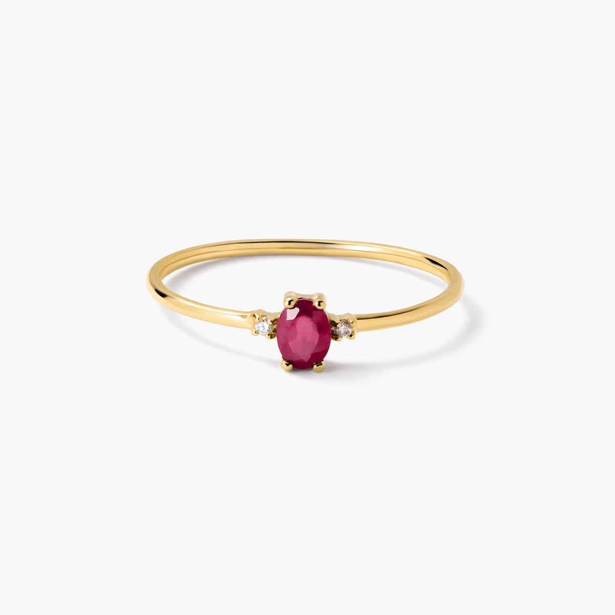 Anillo de oro 18K diamante natural 0.016 ct. MAGMA