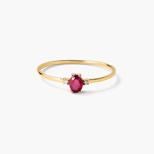 Anillo de oro 18K diamante natural 0.016 ct. MAGMA