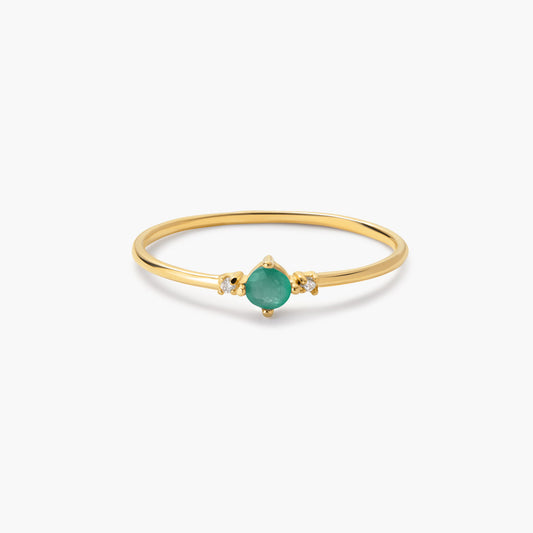 Anillo de oro 18K diamante natural 0.016 ct. RAINFOREST