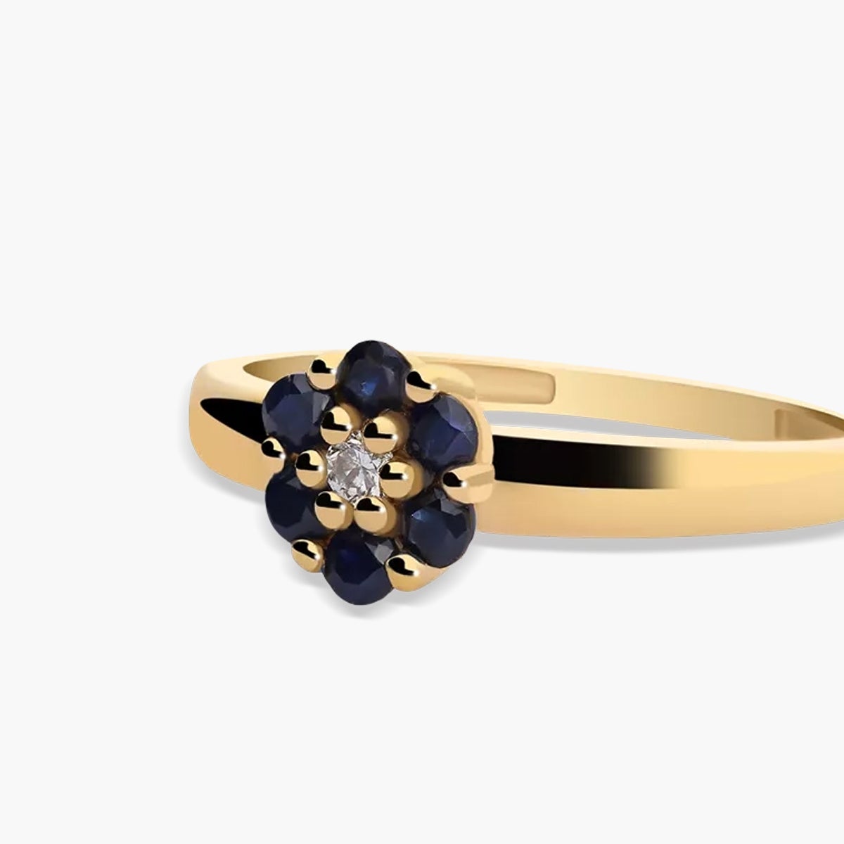 Anillo de oro 18K diamante natural 0.035 ct. BLOSSOM