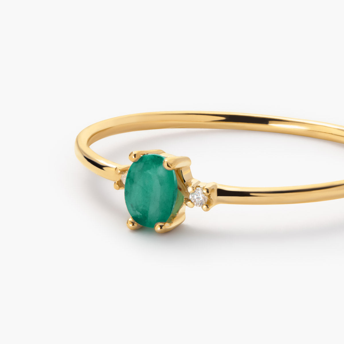 Anillo de oro 18K diamante natural 0.016 ct. RAINFOREST