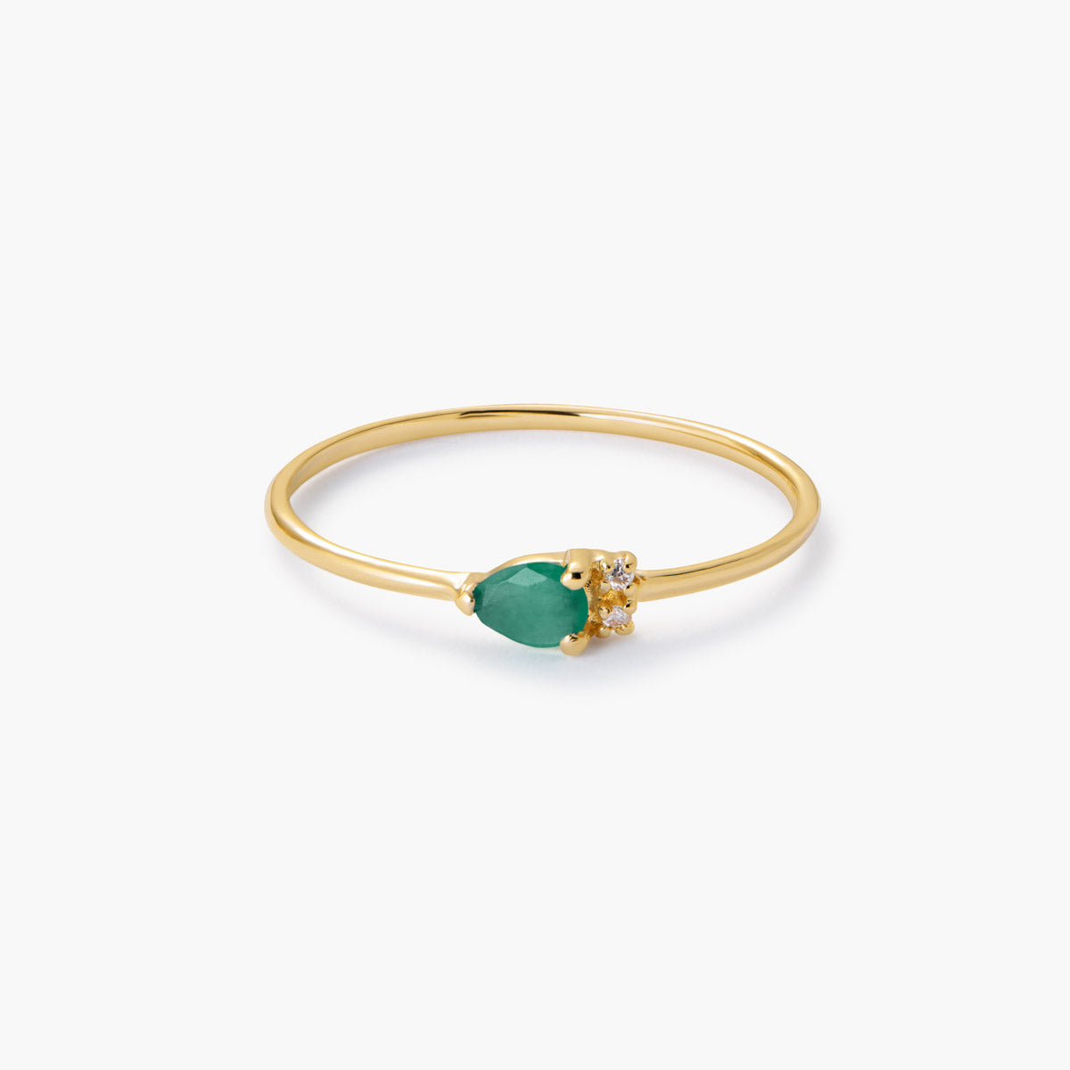 Anillo de oro 18K diamante natural 0.016 ct. RAINFOREST