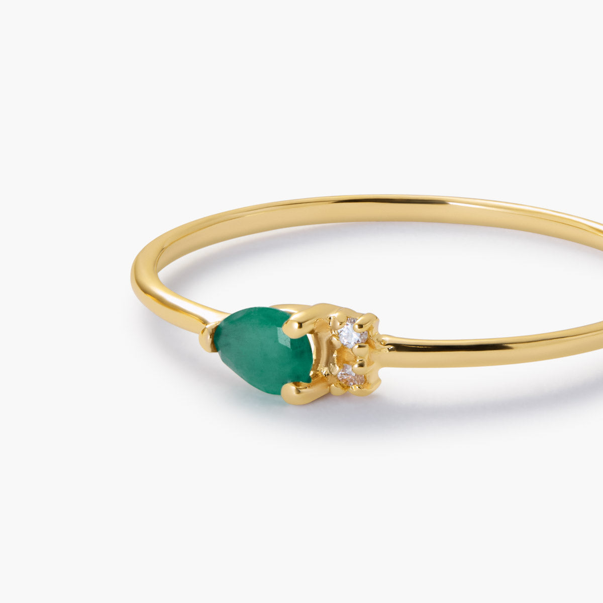 Anillo de oro 18K diamante natural 0.016 ct. RAINFOREST