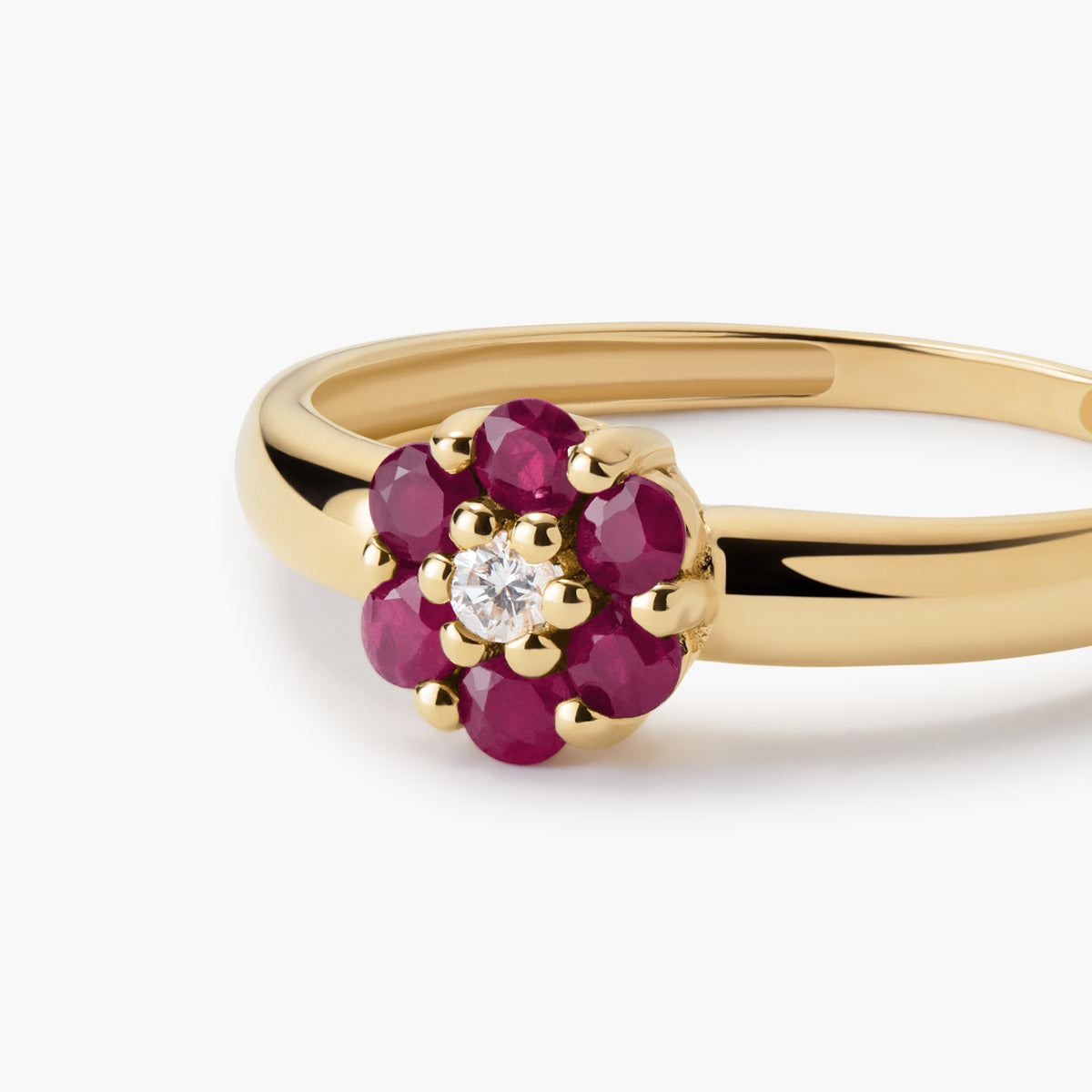 Anillo de oro 18K diamante natural 0.035 ct. BLOSSOM