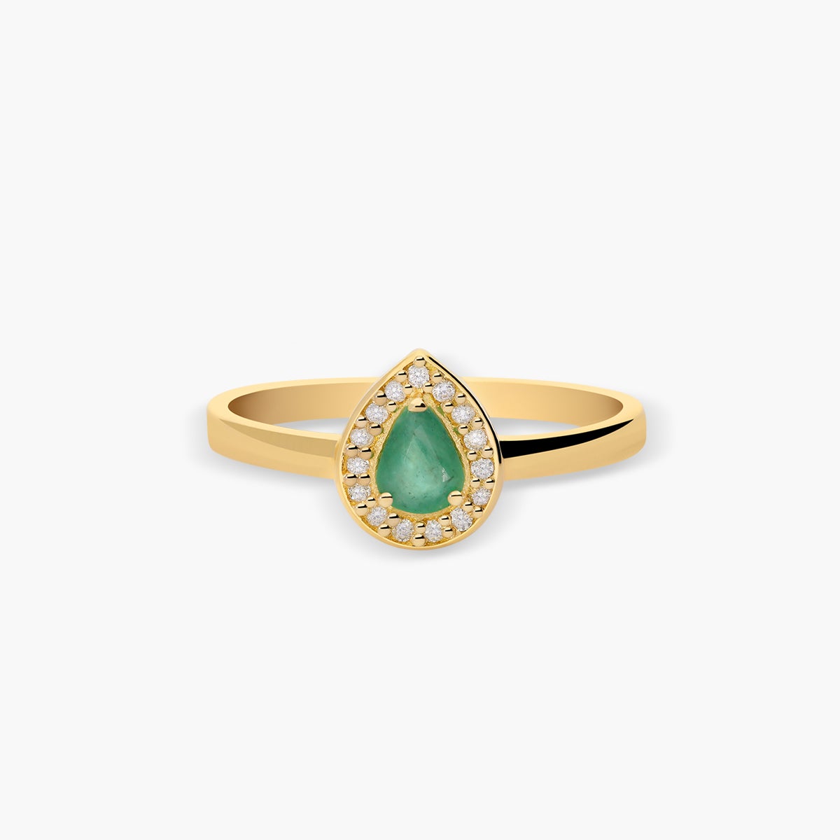 Anillo de oro 18K diamante natural 0.08 ct. ROYAL TEAR