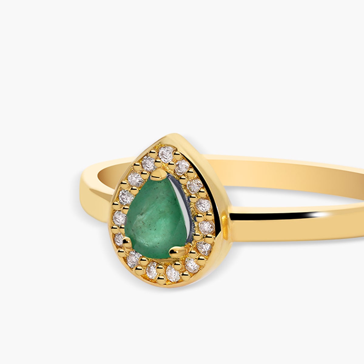 Anillo de oro 18K diamante natural 0.08 ct. ROYAL TEAR