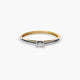 Anillo de oro 18K diamante natural 0.01 ct.