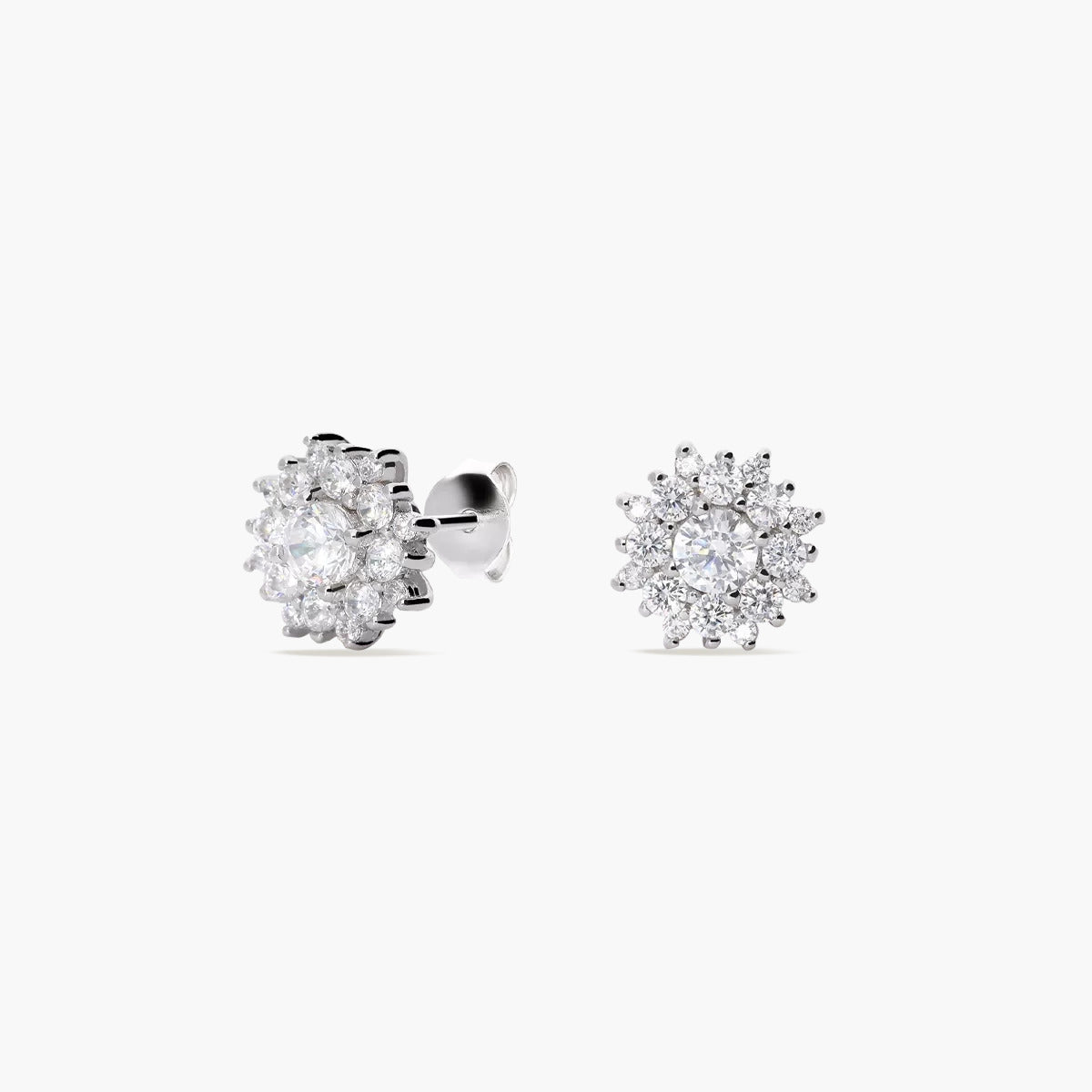 Pendientes de plata 1ª ley circonitas 9 mm