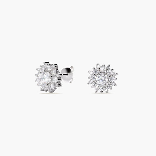 Pendientes de plata 1ª ley circonitas 9 mm