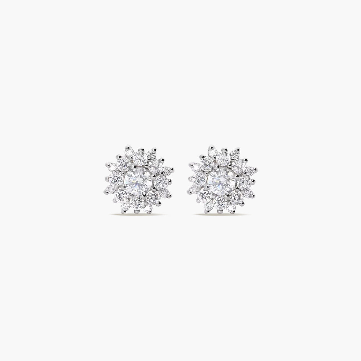 Pendientes de plata 1ª ley circonitas 9 mm