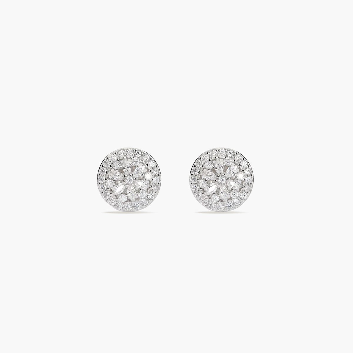 Pendientes redondos de plata 1ª ley circonitas 11 mm