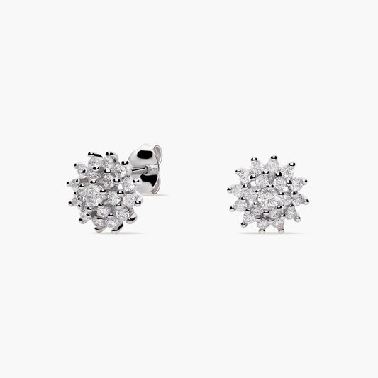 Pendientes de plata 1ª ley circonitas 9 mm