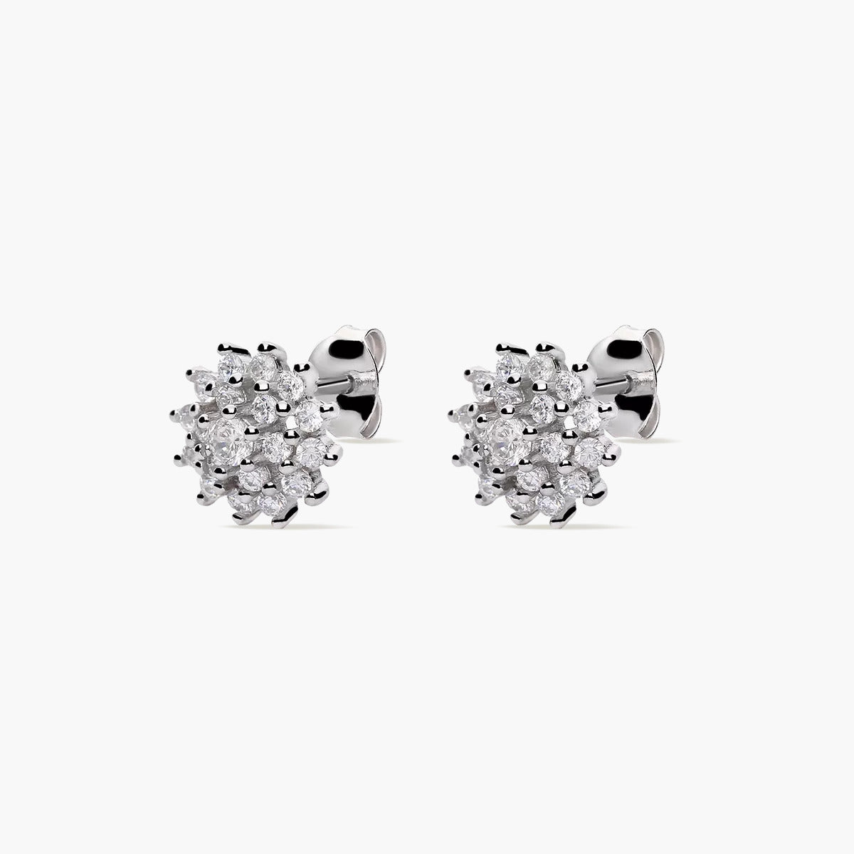 Pendientes de plata 1ª ley circonitas 9 mm