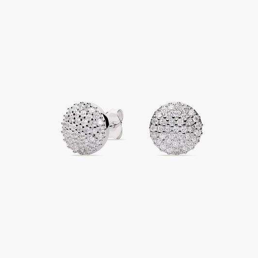 Pendientes redondos de plata 1ª ley circonitas 10 mm