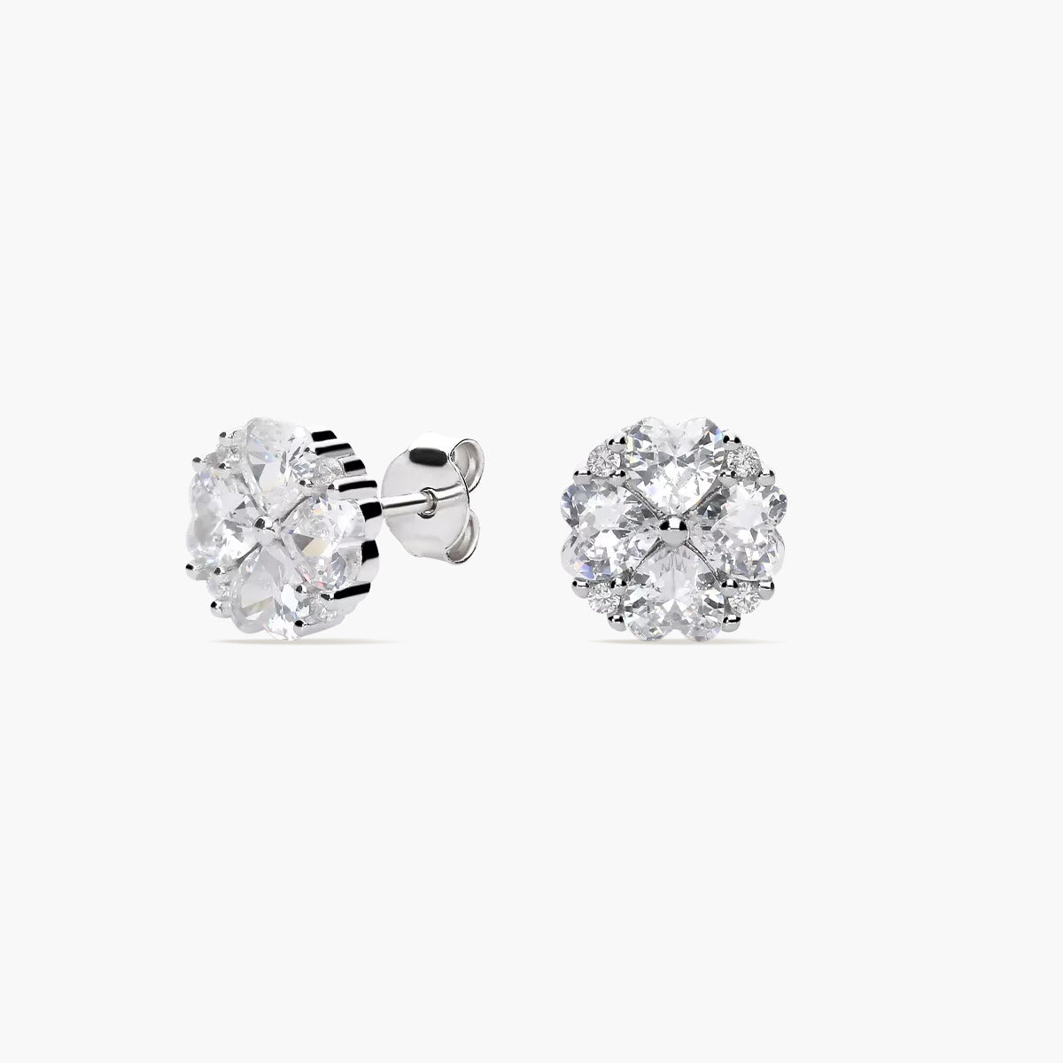 Pendientes redondos de plata 1ª ley circonitas 9 mm