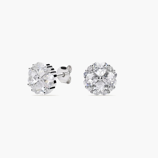 Pendientes redondos de plata 1ª ley circonitas 9 mm