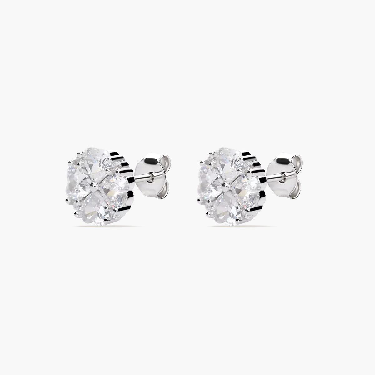 Pendientes redondos de plata 1ª ley circonitas 9 mm