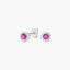 Pendientes redondos de plata 1ª ley circonitas rosa y blanca 5 mm
