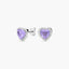 Pendientes corazón de plata 1ª ley circonitas lavanda 9 mm