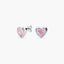 Pendientes corazón de plata 1ª ley circonitas rosa 9 mm