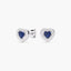 Pendientes corazón de plata 1ª ley circonitas rojo 9 mm