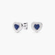 Pendientes corazón de plata 1ª ley circonitas rojo 9 mm