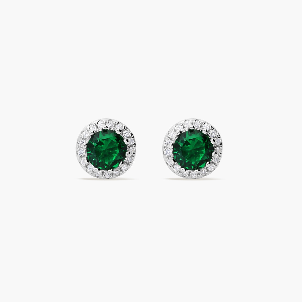 Pendientes de plata 1ª ley ciconitas verde y blanca 8 mm