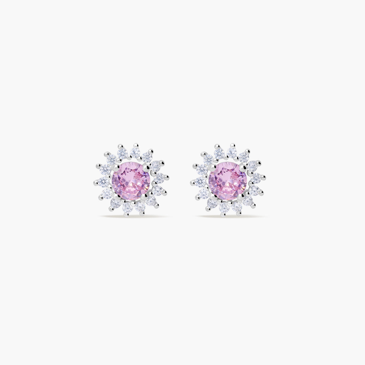 Pendientes de plata 1ª ley circonitas rosa 10 mm