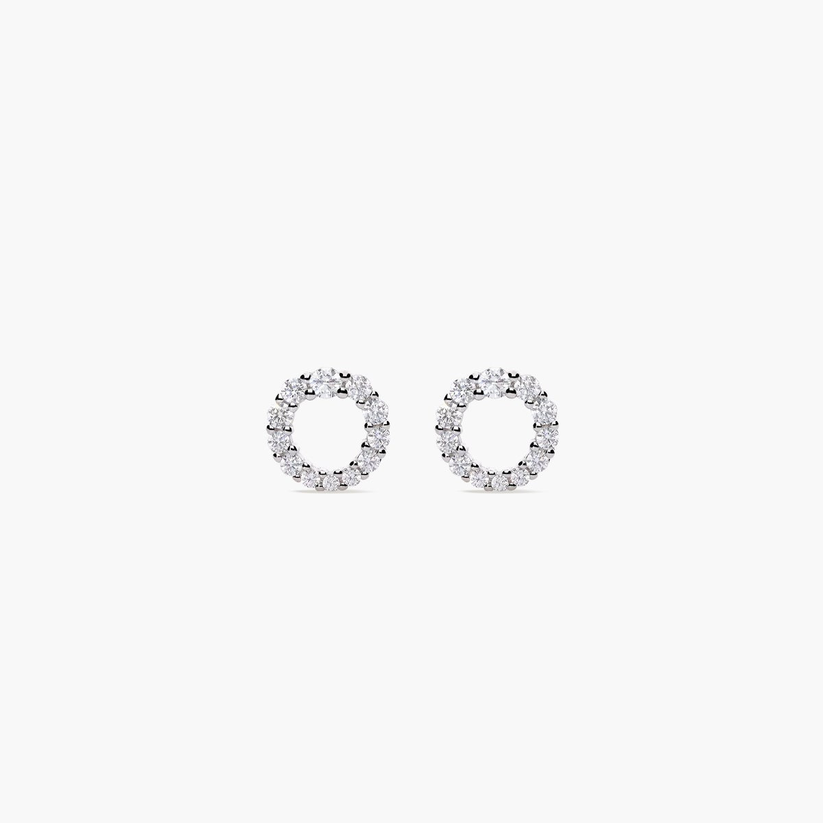 Pendientes círculo de plata 1ª ley circonitas 9 mm