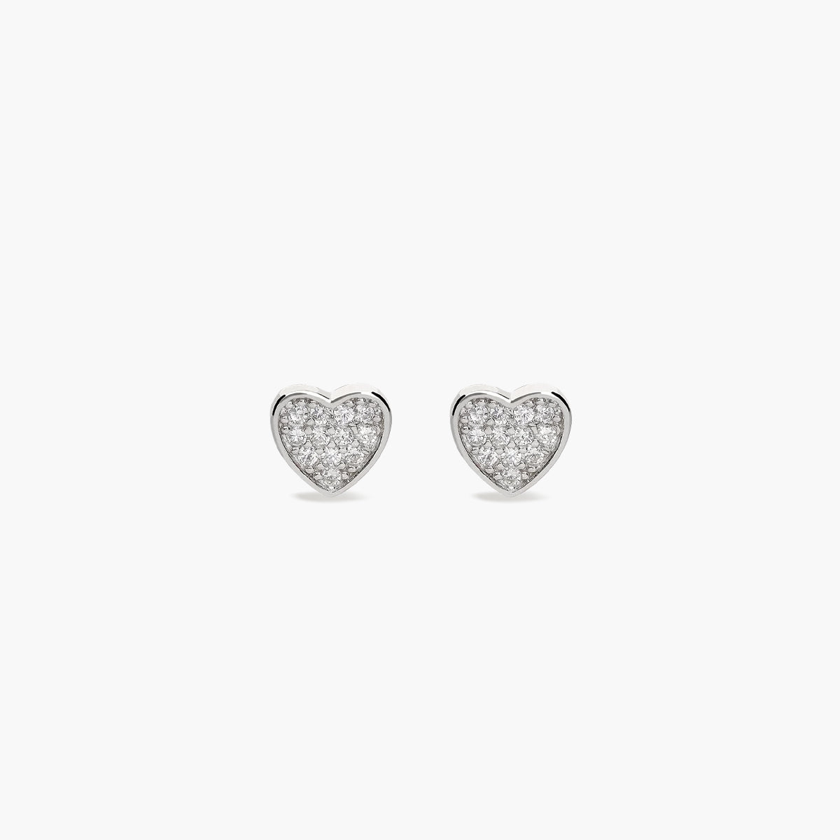 Pendientes corazón de plata 1ª ley circonitas 6 mm