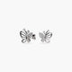 Pendientes mariposa de plata 1ª ley circonitas 11 mm