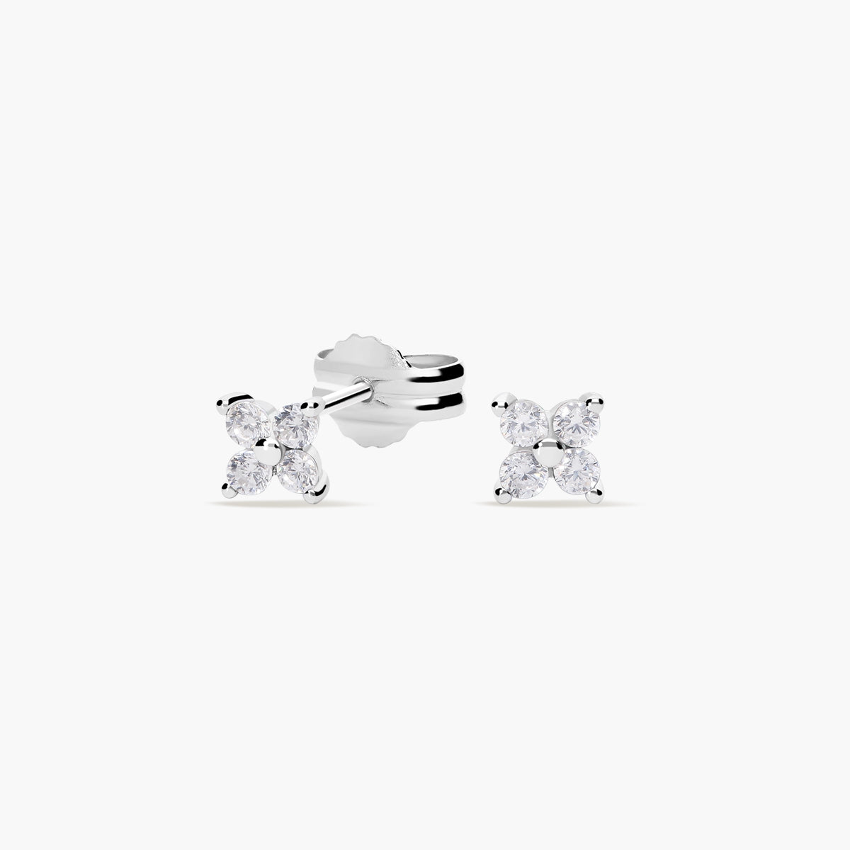 Pendientes de plata 1ª ley circonitas 4 mm