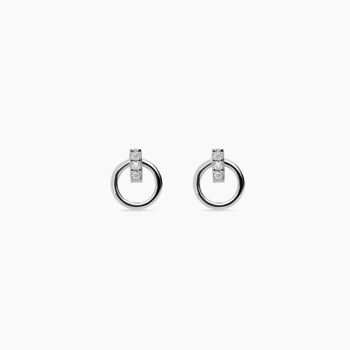 Pendientes círculo de plata 1ª ley circonitas 10 mm