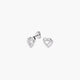 Pendientes doble corazón de plata 1ª ley circonitas 9 mm