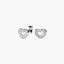 Pendientes silueta corazón de plata 1ª ley circonitas 7 mm