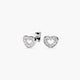 Pendientes silueta corazón de plata 1ª ley circonitas 7 mm