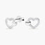Pendientes doble corazón de plata 1ª ley circonitas 8 mm