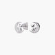 Pendientes luna y gato de plata 1ª ley circonitas 8 mm