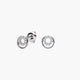 Pendientes doble círculo de plata 1ª ley circonitas 8 mm