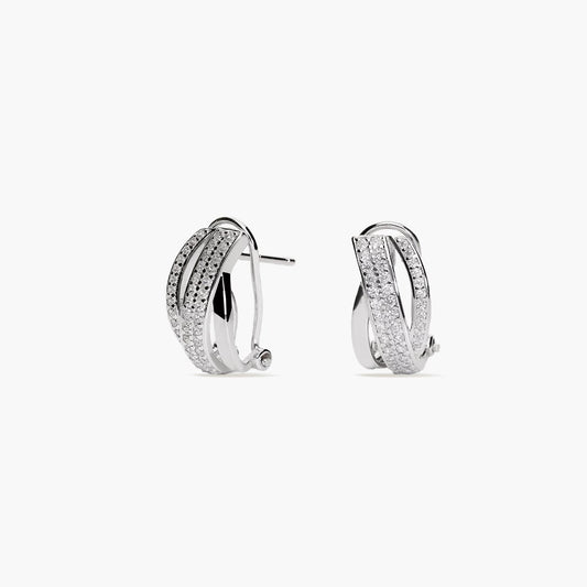 Pendientes de plata 1ª ley circonitas 16 mm