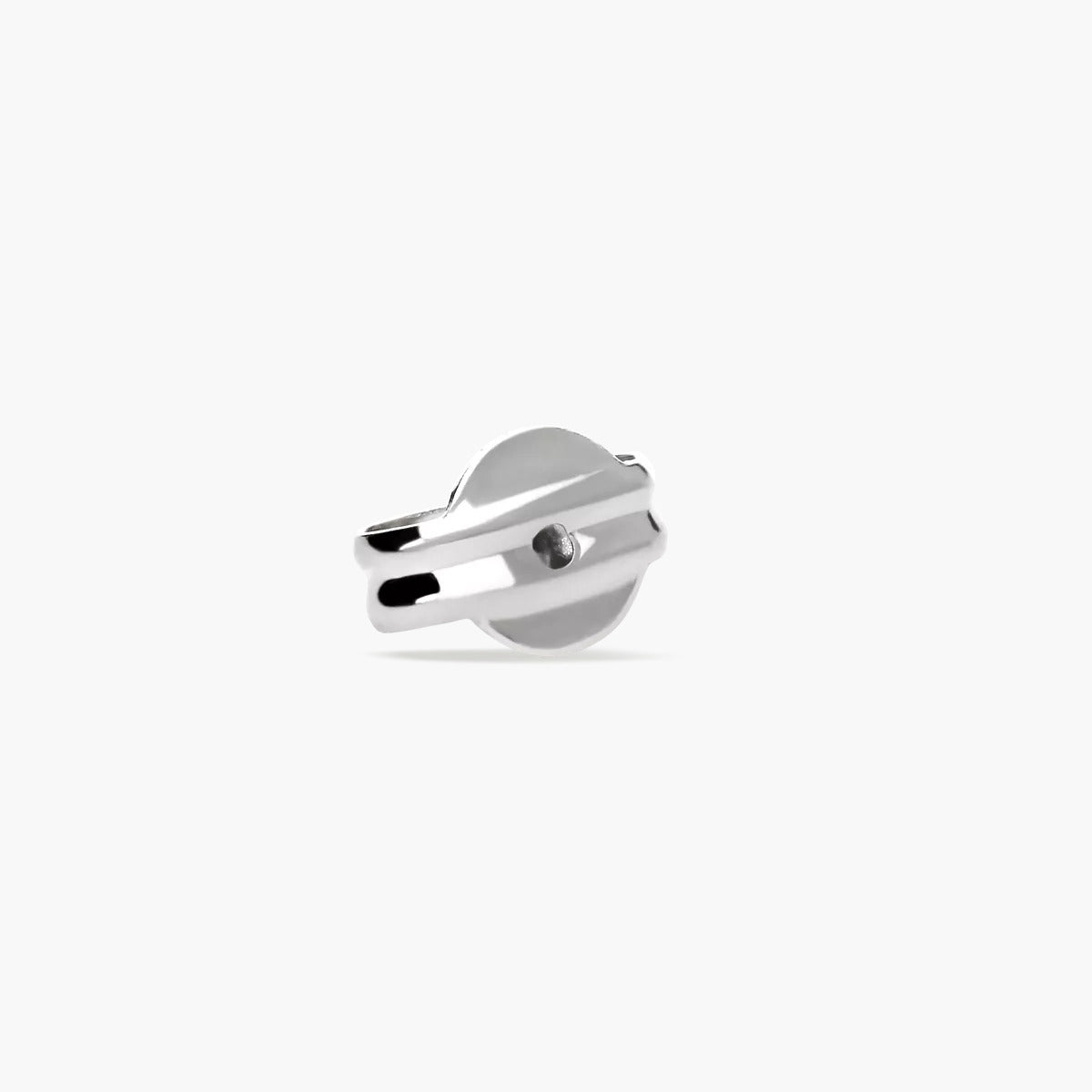 Cierre presión de oro blanco 18K 4 mm