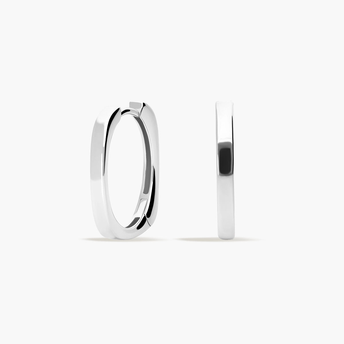 Pendientes de aro cuadrado de plata 1ª ley 20 mm